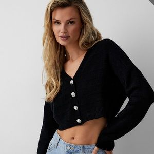 Jewel button black cardigan from Simons